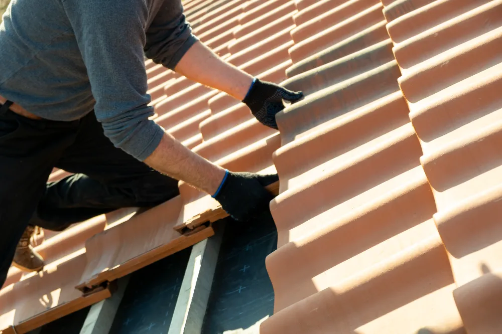 Clay tile roof installation in Veazie Maine