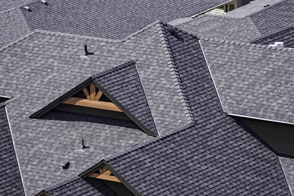 Gray architectural shingle roof in Maine
