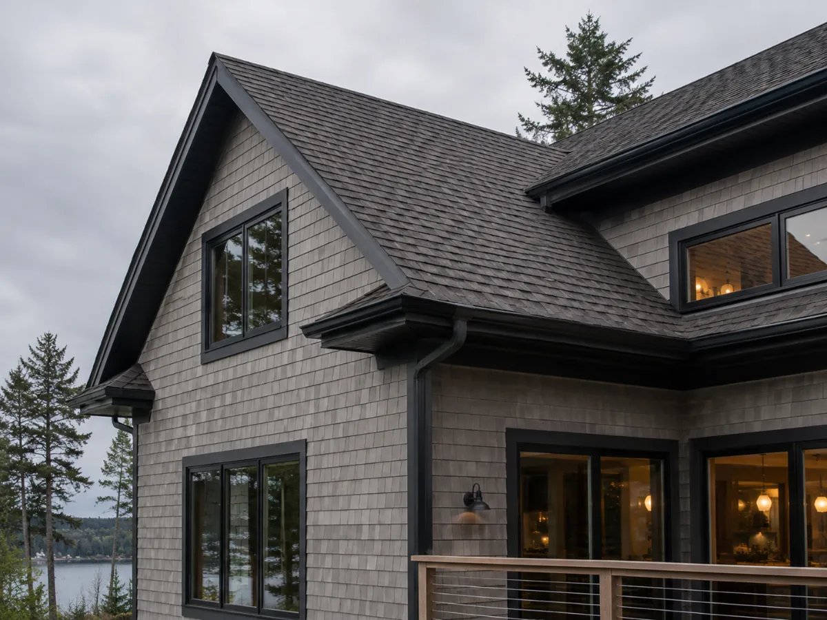 Seamless color-matched gutters on a clean roofline